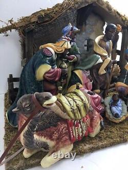 10pc AFRICAN AMERICAN/BLACK Nativity Set Grandeur Noel Collector 2000 Porcelain