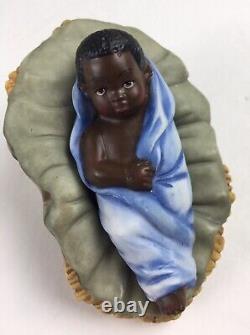 10pc AFRICAN AMERICAN/BLACK Nativity Set Grandeur Noel Collector 2000 Porcelain