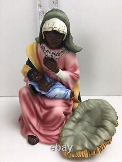 10pc AFRICAN AMERICAN/BLACK Nativity Set Grandeur Noel Collector 2000 Porcelain