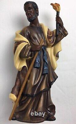 10pc AFRICAN AMERICAN/BLACK Nativity Set Grandeur Noel Collector 2000 Porcelain