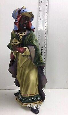 10pc AFRICAN AMERICAN/BLACK Nativity Set Grandeur Noel Collector 2000 Porcelain