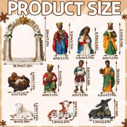 11 Pcs African American Nativity Set Black Jesus Figurine Scene for Christm