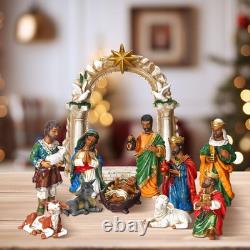 11 Pcs African American Nativity Set Black Jesus Figurine Scene for Christm