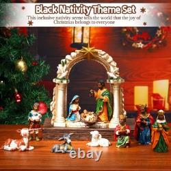 11 Pcs Black Nativity Set African American Nativity Scene Figurine Set Indoor