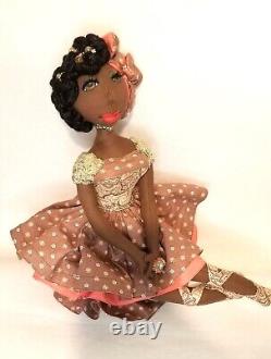 12''-Dark-complexion-African-American-black-handmade-ooak-doll. #363 Zaharah