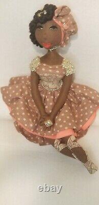 12''-Dark-complexion-African-American-black-handmade-ooak-doll. #363 Zaharah