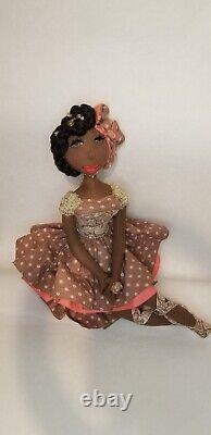 12''-Dark-complexion-African-American-black-handmade-ooak-doll. #363 Zaharah