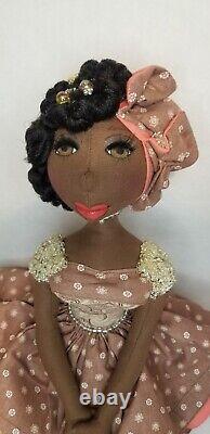 12''-Dark-complexion-African-American-black-handmade-ooak-doll. #363 Zaharah