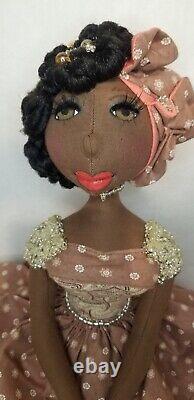 12''-Dark-complexion-African-American-black-handmade-ooak-doll. #363 Zaharah