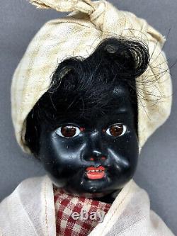 12 Rare Black Ebony Child 1909 Schoenau Hoffmeister Antique German Bisque Doll