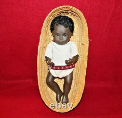 12 Vintage 509 Sexed Baby Girl Sasha Doll, Black, Tag, Box, Early 1970's, UK