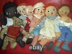 15 Georgene Beloved Belindy 40s Raggedy Ann black outlined nose cloth rag doll