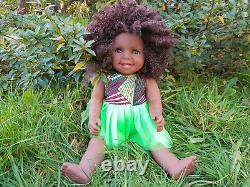 17 Aliyah Baby Girls Afro African Black Doll (Afro Hair) Jungle Thrill 43cm