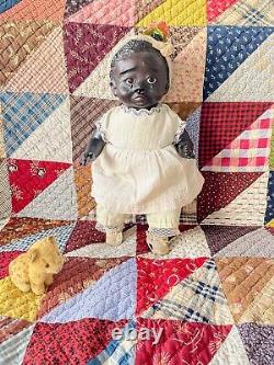 17 Black Baby Doll Antique Vintage Composition Artist TUTU Inspired by Leo Moss