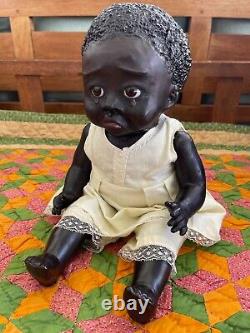 17 Black Baby Doll Antique Vintage Composition Artist TUTU Inspired by Leo Moss