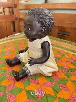 17 Black Baby Doll Antique Vintage Composition Artist TUTU Inspired by Leo Moss