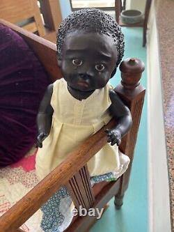 17 Black Baby Doll Antique Vintage Composition Artist TUTU Inspired by Leo Moss