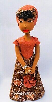 17'' Black Doll? #396 Njema? African-American Art 15''-#Doll-#handmade