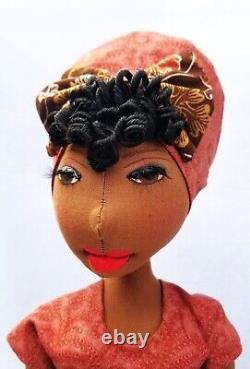 17'' Black Doll? #396 Njema? African-American Art 15''-#Doll-#handmade