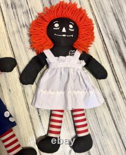 17 Vintage Black African American Raggedy Ann And Andy Doll Set