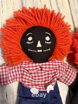 17 Vintage Black African American Raggedy Ann And Andy Doll Set