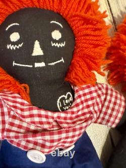 17 Vintage Black African American Raggedy Ann And Andy Doll Set