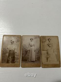 1800s Cabinet Photo Of Three Beautiful African American Women Dressed Western