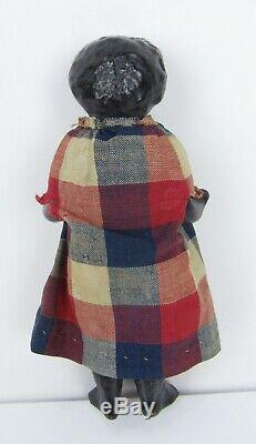 1850s Black Frozen Charlotte China Doll Americana Girl Bathing Germany Antique