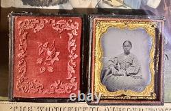 1850s Civil War Era Ambrotype Pretty African American Woman Rare Photo Black