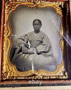 1850s Civil War Era Ambrotype Pretty African American Woman Rare Photo Black