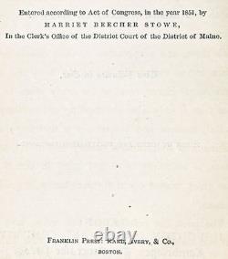 1852 UNCLE TOM'S CABIN African HARRIET BEECHER STOWE us American BLACK HISTORY