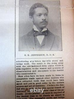 1897 African-American newspaper W T JEFFERSON is 1st BLACK DENTIST nTHE US ARMY