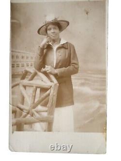 1900s AFRICAN AMERICAN BLACK RPPC POSTCARD MILLION DOLLAR PIER ATLANTIC CITY NJ