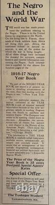 1917 The Tuskegee Student Newspaper, Original, African American, Black Press