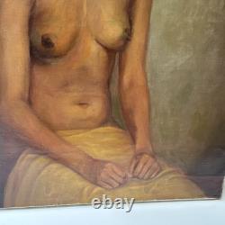 1930's Nude Painting Black Woman African American Signed Mystery 24 Antique Oil