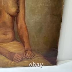 1930's Nude Painting Black Woman African American Signed Mystery 24 Antique Oil