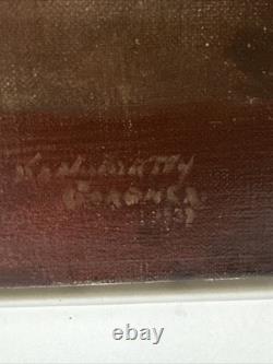 1930's Nude Painting Black Woman African American Signed Mystery 24 Antique Oil