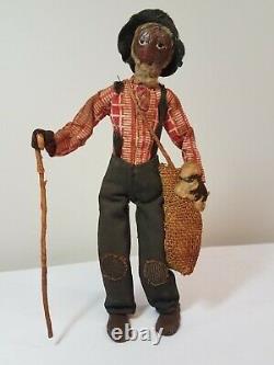 1930s Nut Head Doll'Old Black Joe' LOVELEIGH Novelty Americana Walnut Folk Art