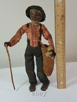 1930s Nut Head Doll'Old Black Joe' LOVELEIGH Novelty Americana Walnut Folk Art