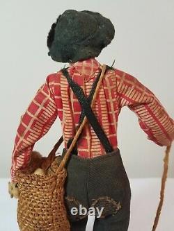 1930s Nut Head Doll'Old Black Joe' LOVELEIGH Novelty Americana Walnut Folk Art