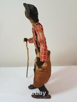 1930s Nut Head Doll'Old Black Joe' LOVELEIGH Novelty Americana Walnut Folk Art