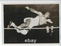 1936 Original African American High Jump Record Edward Burke Photo Vintage