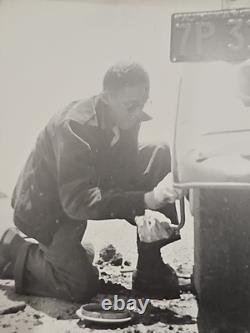 1939 Photo African American Black Man California Changing Tire Man 3 1/2 x 6