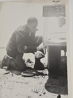 1939 Photo African American Black Man California Changing Tire Man 3 1/2 x 6