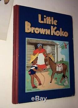 1940's Little Brown Koko CLOTH DOLL Black Americana vtg BOOK Blanche Seal Hunt