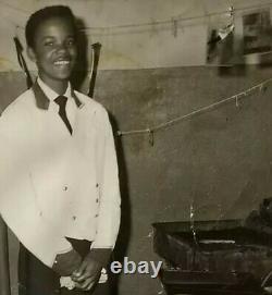 1950s African American Photo Handsome Young Man Basement Darkroom Restaurant Vtg