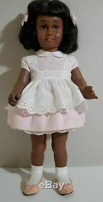 1960's MATTEL Black Afro American CHATTY CATHY Doll A. O. Pink Candy Stripe Dress