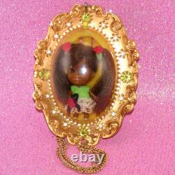 1967 Mattel African American Black Liddle Kiddle LUCKY LOCKET + chain LOIS Doll