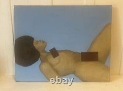1970 African American Nude Woman Oil Painting Oakland Artist Black Power Era