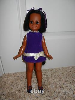 1970's Black African American Velvet In Original Dress & Shoes